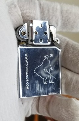 Zorro Ultimate Justice Silver Kerosene Flint Wick Lighter Insert No Packaging
