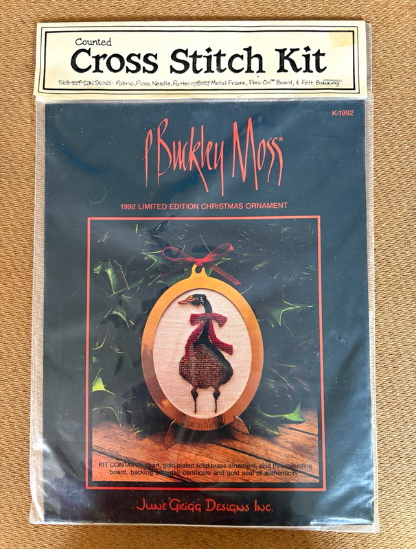 P Buckley Moss Counted Cross Stitch Kit Limited Edition Ornament K-1992
