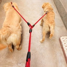 1pc Durable 120cm No-Tangle Dual Dog Leash with Soft Handle for Two Dogs Walking