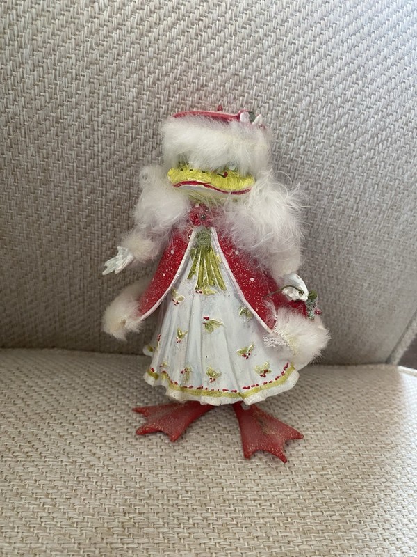 DEPT. 56 CHRISTMAS KRINKLES GIRL FROG ORNAMENT Holiday Gown Brewster