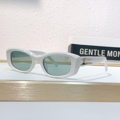 Gentle Monster Lix W2 White Acetate Green Lens Square Sunglasses Unisex