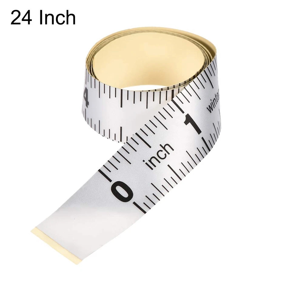 uxcell Self-Adhesive Measuring Tape with Fractions 24 Inches 24, Silver  - Image 2 of 4