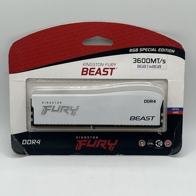Kingston FURY Beast DIMM DDR4-3600 Kit RGB Memory 8GB NEW