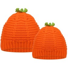 Xtinmee 2 Size Pumpkin Hat Halloween Costume Beanie Mainly Orange and Green