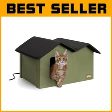 K&H Extra-Wide Heated Cat House for Outside
