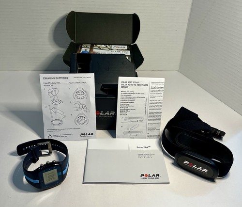 Polar FT4M Fitness Watch & Heart Rate Sensor Blue New Batteries