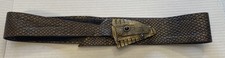 Vintage NINA GELARDI Adjustable Leather Belt With Art Buckle Belt Is Signed