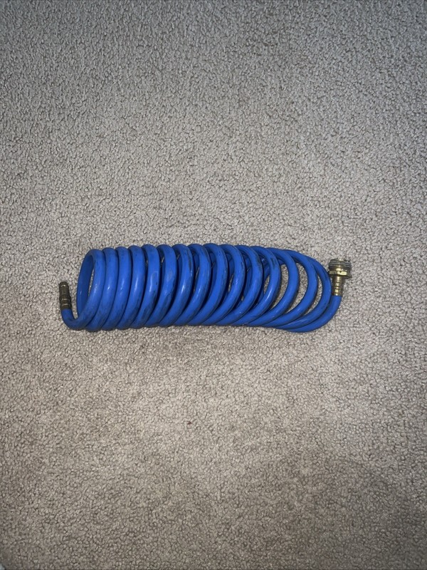  15ft RV Drinking Water Safe Coil Hose with Male Adapter 3/8"