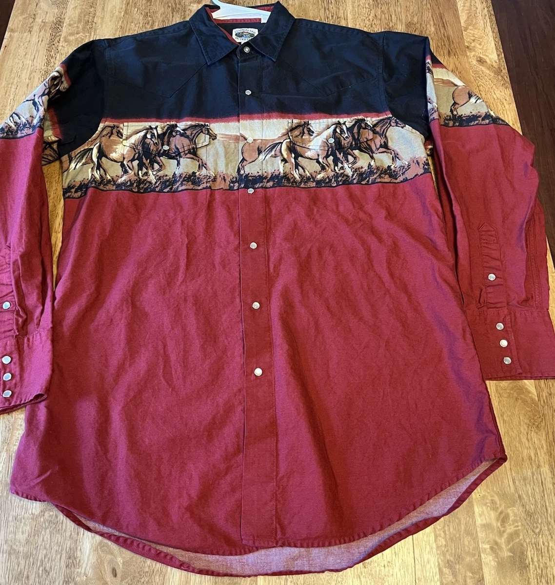Chemise vintage Cumberland Outfitters perle boutonnée pour hommes XXL