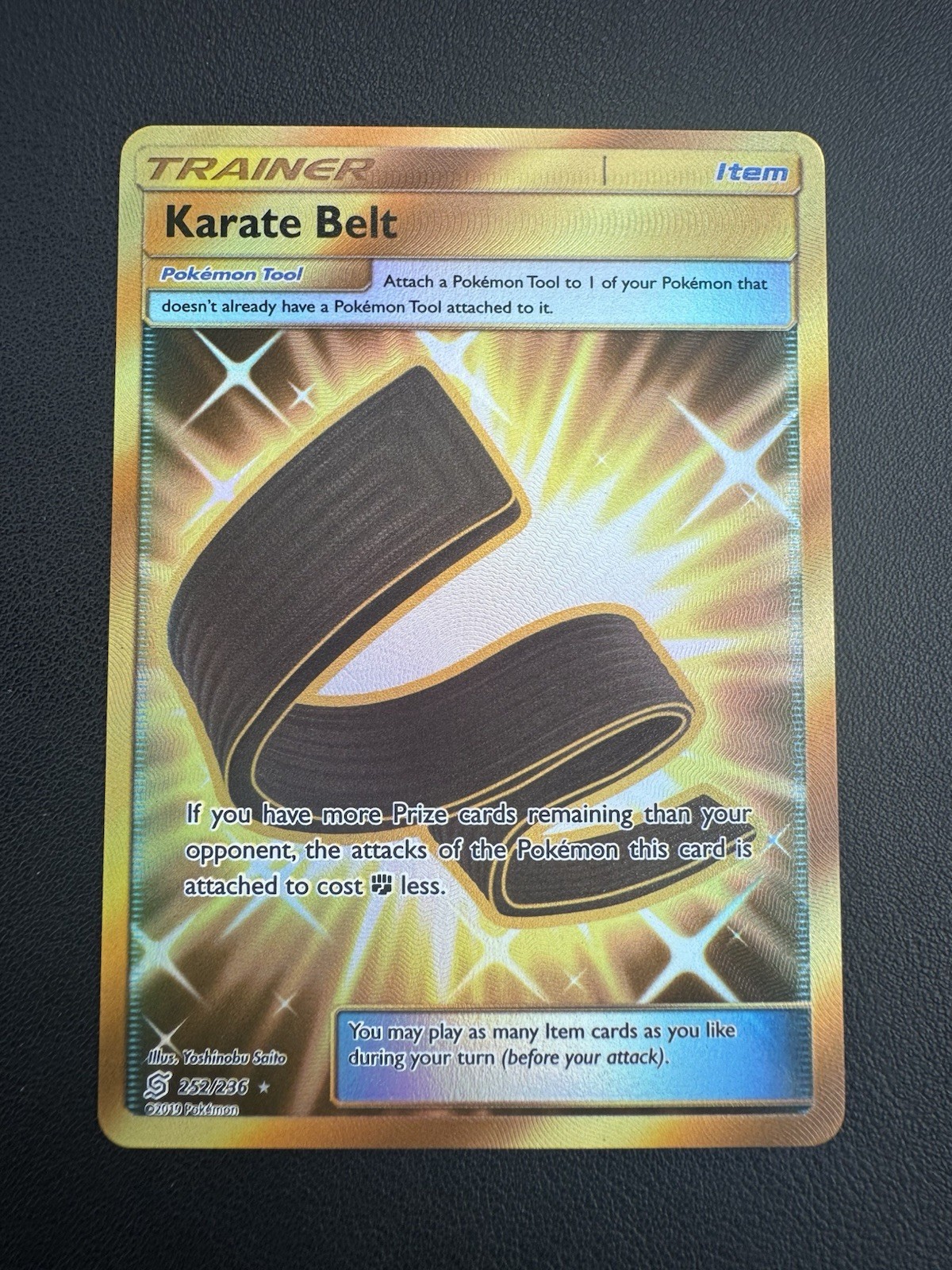POKEMON TCG KARATE BELT 252/236 S&M UNIFIED MINDS SECRET RARE!!