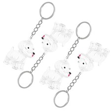 4 Pcs Dog Keyring Puppy Keychain Pet Hair Container Memorial Keepsake