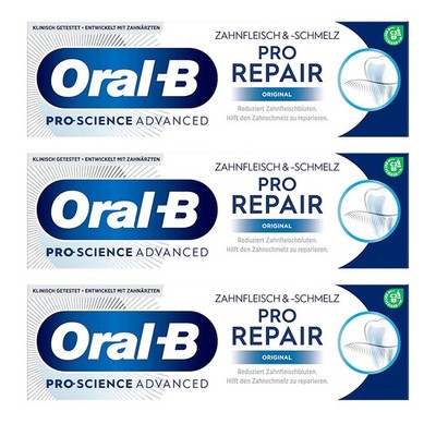 Oral-B Zahnfleisch und -Schmelz Pro-Repair Original Zahnpasta, (3er Pack) 75 ml