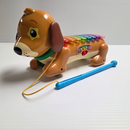 VTech Zoo Jamz Xylophone Musical Dog Pull Toy w/ Mallet WORKS!