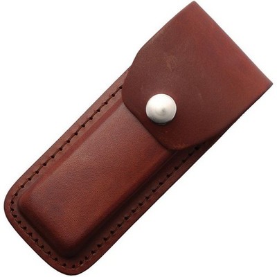 Sheaths Natural Smooth Brown Leather Pouch For Folding Knife Of Up To 5'' SH1265