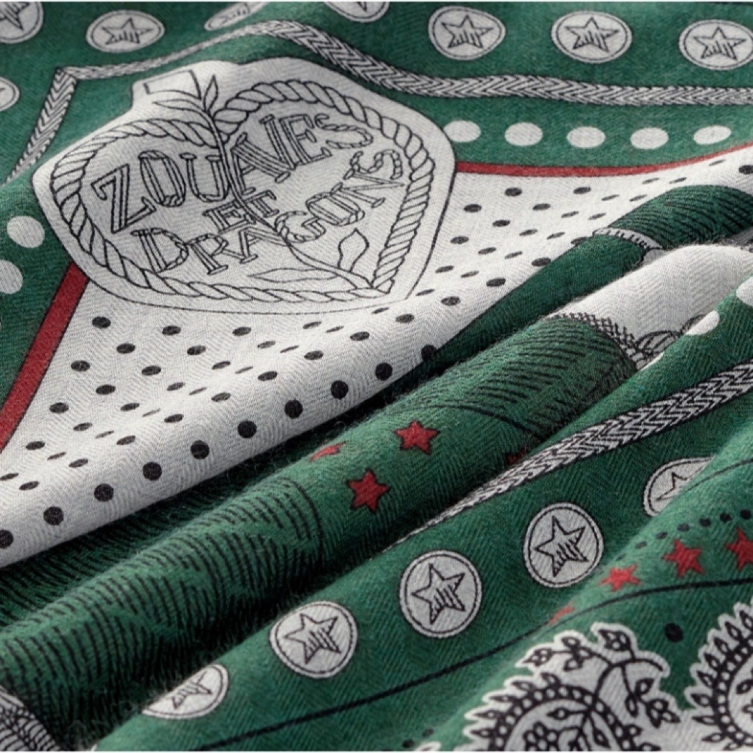 Hermes Shawl Zouaves et Dragons Bandana 140 cm Cashmere silk scarf