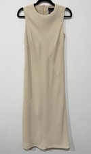 Sportscraft Vintage Sleeveless Midi Sheath Dress Ivory 10AU/UK 6US Quiet Luxury 
