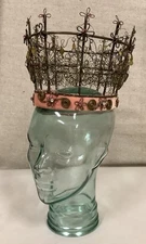 Antique Metal Decorative Crown Velour Lining Kids Head Size Queen