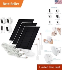 Continuous Outdoor Power with 3 Solar Panels for Ring Cameras - USB-C Support