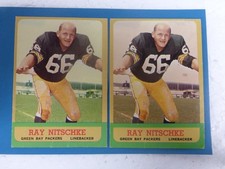 1963 TOPPS 96 RAY NITSCHKE 2 ROOKIE CARD PACKERS GREEN TINT COLOR HUES VG-VG+. rookie card picture