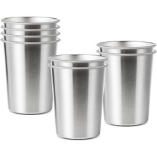 8-pack Stackable Stainless Steel Drinking Cups 6oz Shatterproof