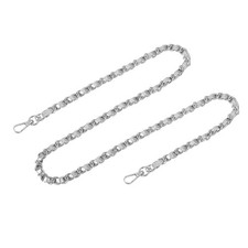 Purse Strap, 39" Leather for Shoulder and Cross Body Strap Silver, Silver 