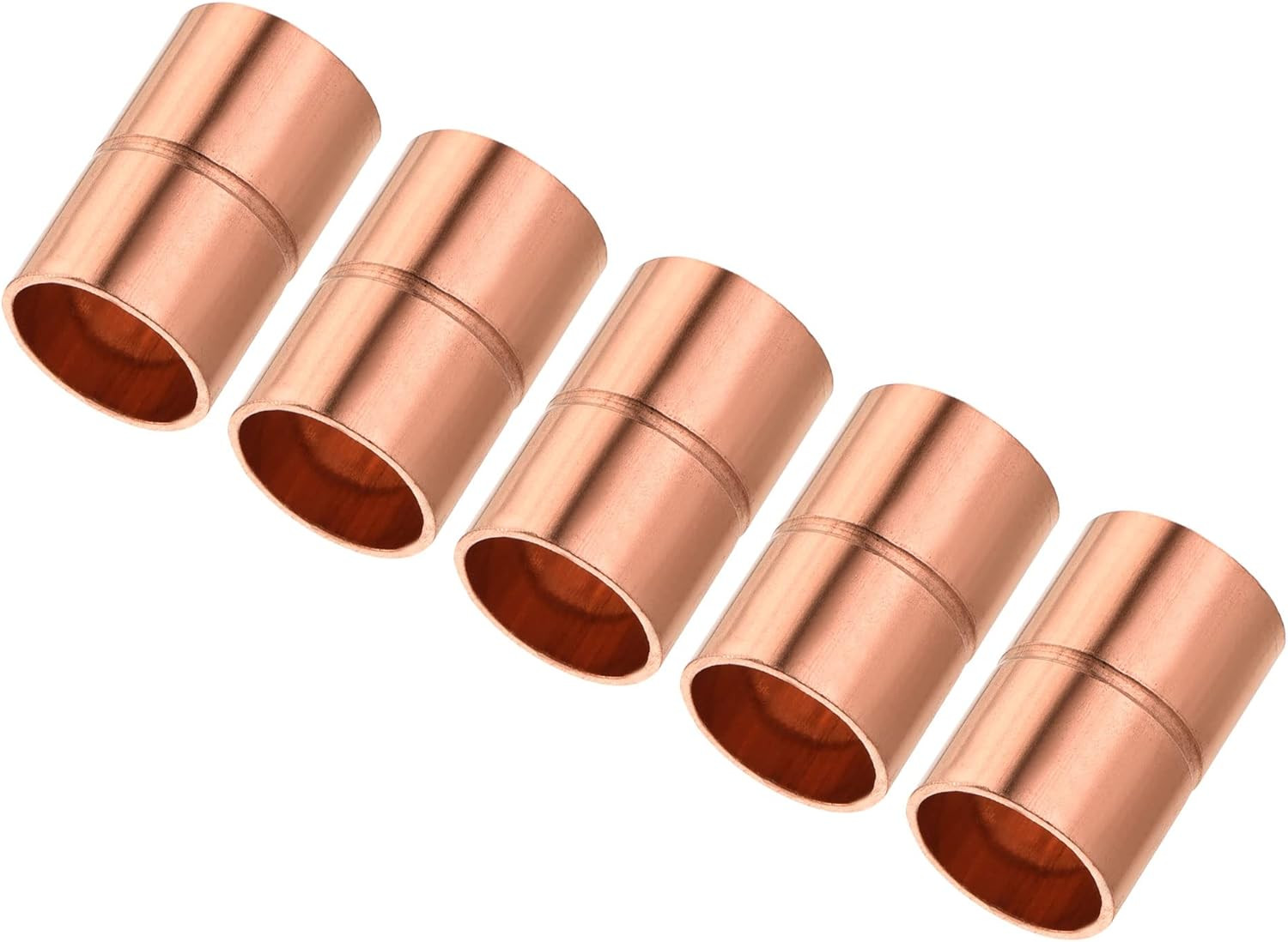 5Pcs 3/8" Copper Coupling Fittings for HVAC Air Conditioner Welding Joint Sweat