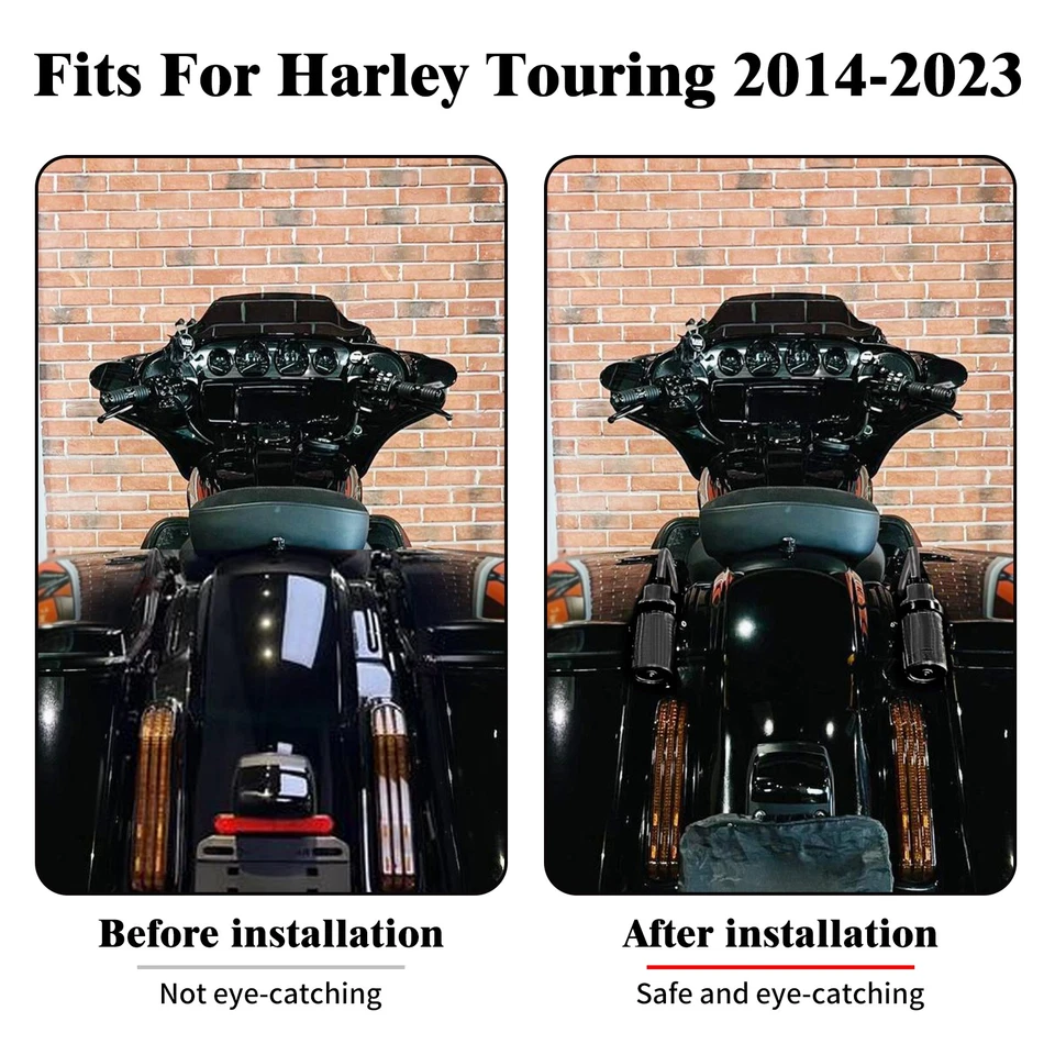 Black Remote Reservoir Rear Suspension Shock For Harley 14-25 Road Street Glide - Image 3 of 4