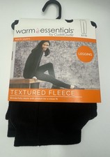 Warm Essentials by Cuddl Duds Textured Fleece Leggings XXL Black Warm Layers
