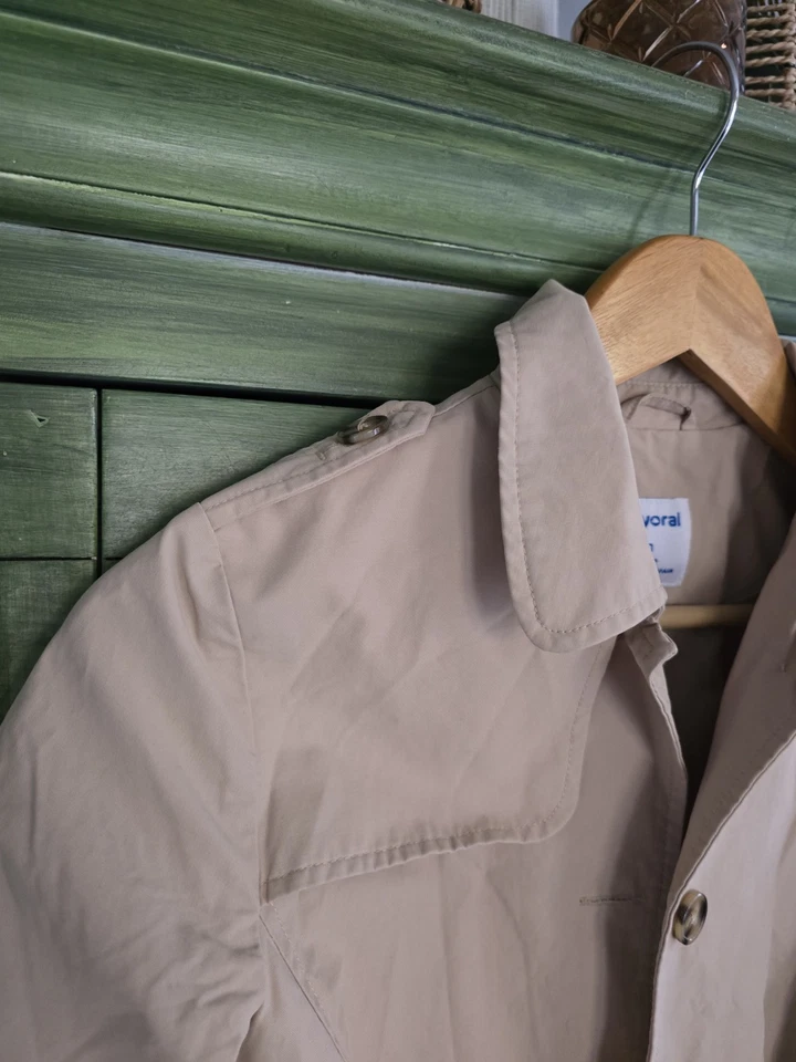 Girls Size 10 Mayoral Tan Colored Trench Coat With Belt And Pockets - Image 3 of 4
