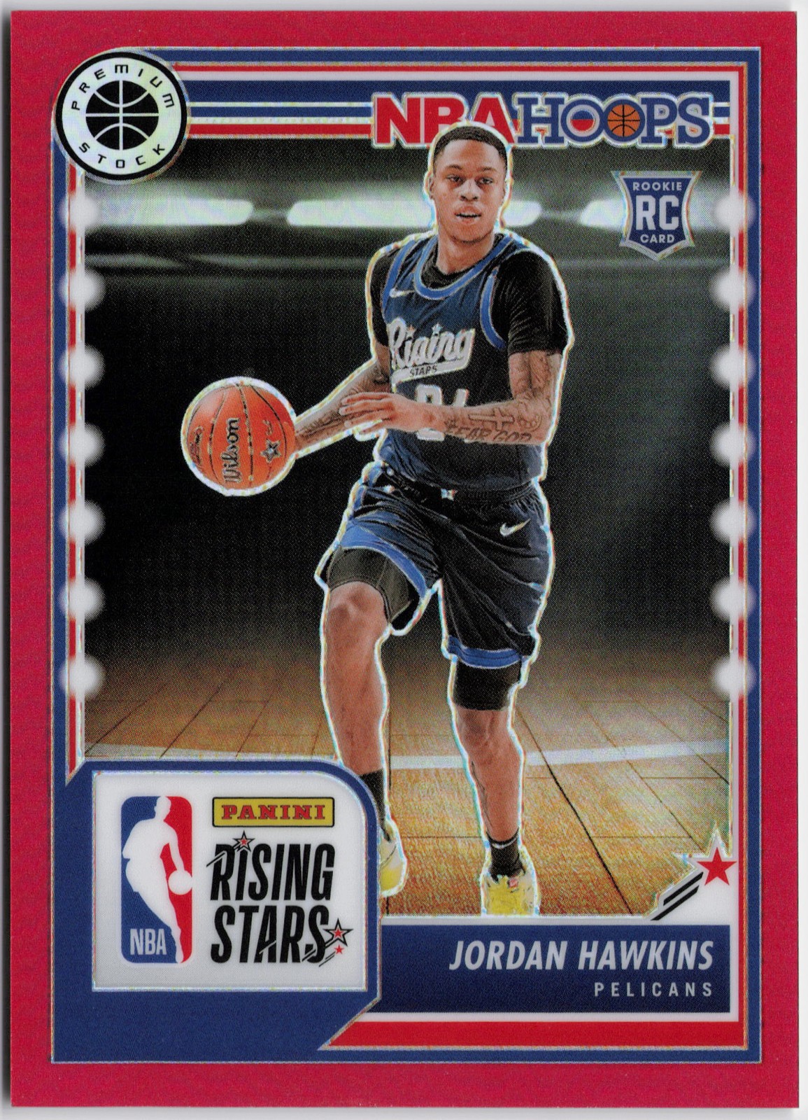 2023-24 Hoops Premium Stock #125 Jordan Hawkins Red Prizm #/275 RC Rookie