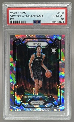 Victor Wembanyama 2023 Panini Prizm #136 Ice Rookie RC PSA 10