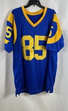 Jack Youngblood LA Rams #85 Autographed Throwback Jersey Blue Yellow Mens XL