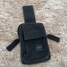 PORTER Yoshida Bag PRISM Mini Pouch Belt Pouch with Logo, Black