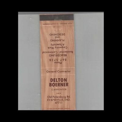 Matchbook Cover Delton Boerner Carpenter Evansville IN