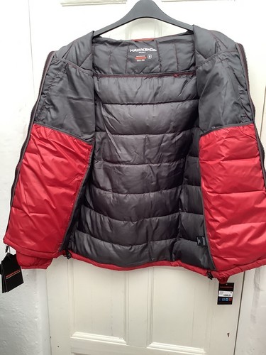 BNWT HAWKE &Co SPORT Men’s Red Hooded Packable Padded Jacket Parka Anorak Size M - Picture 7 of 11