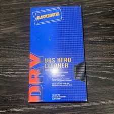 Blockbuster Dry VHS Head Cleaner Non Abrasive Full Size VCRs Tapes Vintage