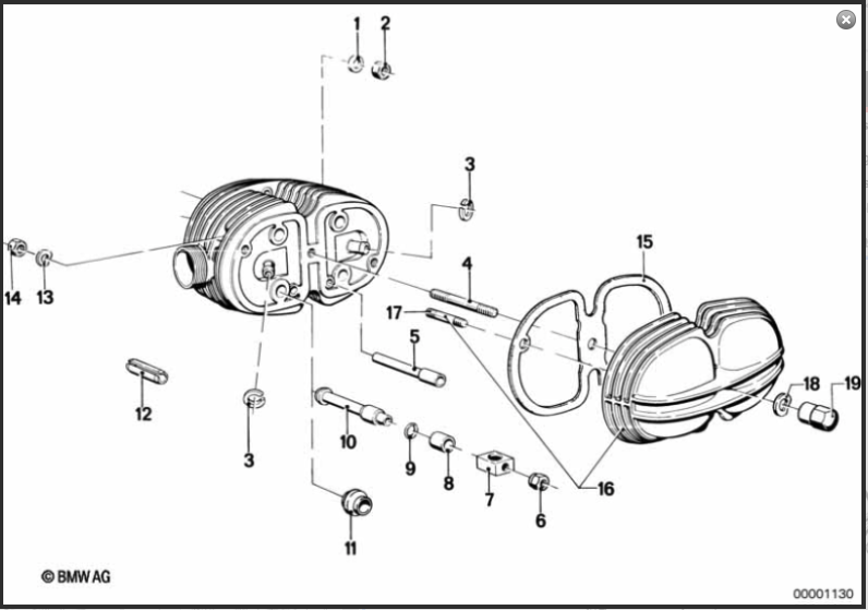 BMW K series Engine Block O Ring 11121255167 also /5 top-end seal  