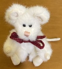 Boyd's Bears Plush Mouse Named Brie with Red Plaid Ribbon 6"