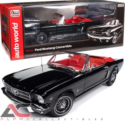 AUTOWORLD AMM1312 1:18 1964.5 FORD MUSTANG CONVERTIBLE (RAVEN