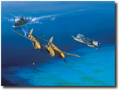 Too Close for Comfort (Artist Proof) by Jack Fellows - P-38 Lightning & Corsair