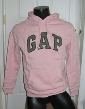 New Men's GAP LOGO PULLOVER Hoodie Long Sleeve Sweatshirt Pink Size S