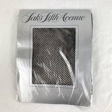 Vintage Fishnet 100 Nylon Stockings Saks Fifth Avenue Black NOS Medium