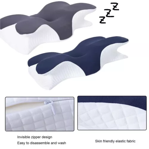 Ergonomic Memory-Foam Pillow for Neck Shoulder Pain Relief Sleeping Side Sleeper - Picture 6 of 19