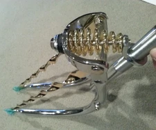 CHROME BENT SPRINGER FORK FOR 26" CRUISER BICYCLE,GOLD TWISTED BARS & SPRING 