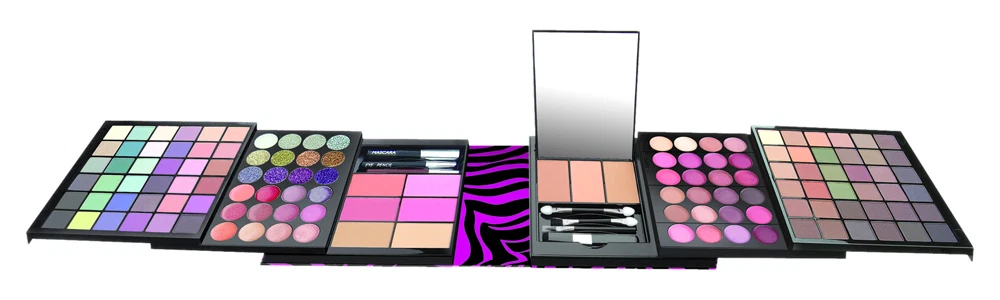 CC-296B 129 colors bold traveler size eye shadow & blusher make-up gift set kit
