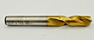 Swiss Tech 2010 11,2 mm HSS TiN beschichtet Schwerlast-Stummelbohrer