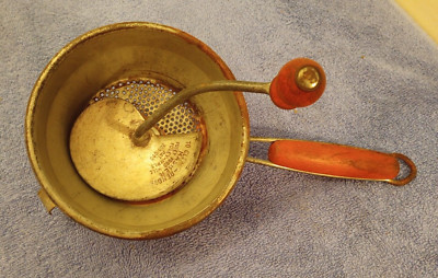 Vintage 5.5'' Foley REd Wood Handle Tin MPLS Food Mill Ricer