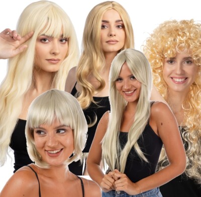 Blonde Damen Perücke Kostüm Cosplay Hitzebeständig Deluxe