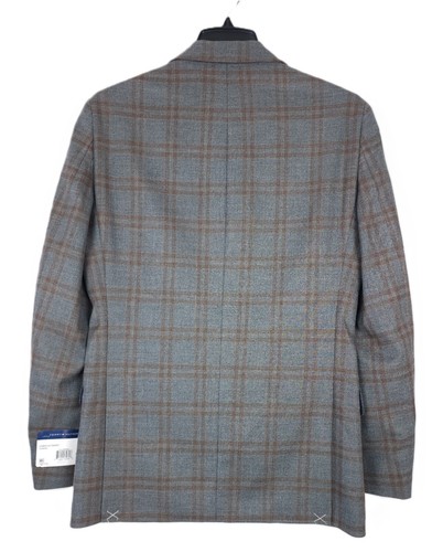 Tommy Hilfiger Men's Modern-Fit Stretch Sport Coat Grey/Brown Windowpane 36R NWT - Picture 3 of 4