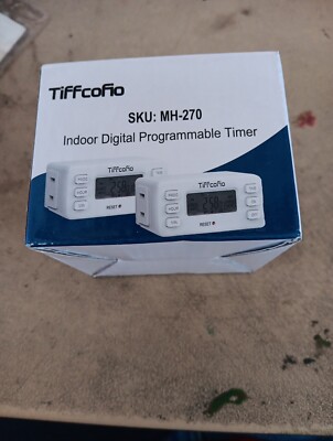 TiFFCOFiO Indoor 15A/1875W Digital Light Programmable Outlet Timer 2 Prong Plug